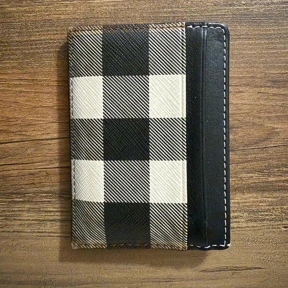 Burberry Black and White Checkered Card Holder EUC
